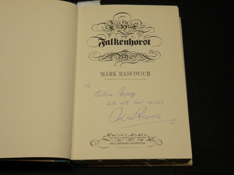 1974 FALKENHORST BOOK INSCRIBED BY MARK RASCOVICH + LETTER - FIRST EDN - D 506