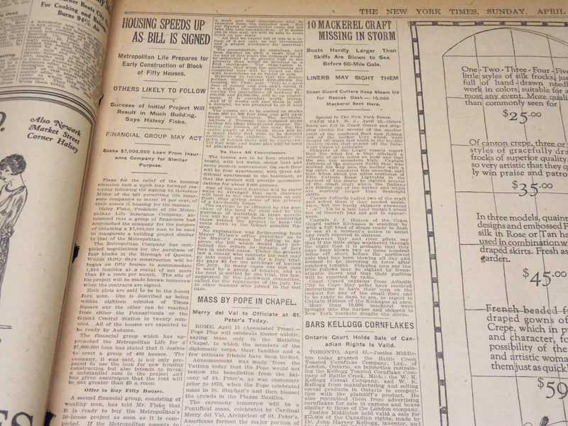 1922 APRIL 16 NEW YORK TIMES - M'CORMACK BETTER AFTER THIRD LANCING - NT 8582