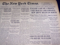 1935 NOVEMBER 9 NEW YORK TIMES - ITALIANS GAIN ON 3 FRONTS - NT 1966
