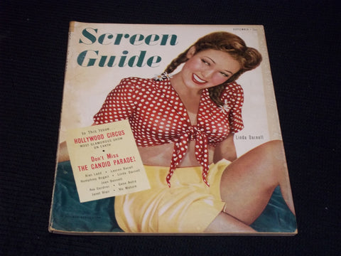 1947 SEPTEMBER SCREEN GUIDE MAGAZINE - LINDA DARNELL FRONT COVER - E 14819