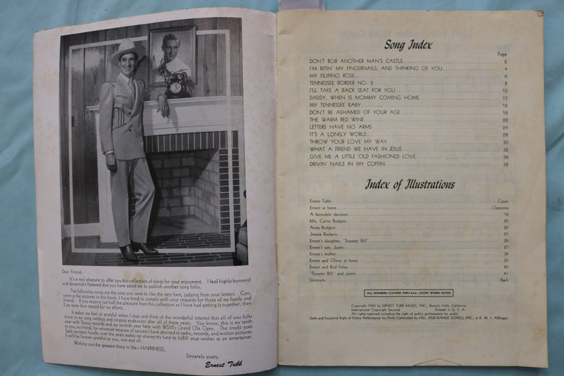 1950 ERNEST TUBB FOLIO OF RECORDED HITS NO. 2 SOFTCOVER BOOK - K 3380