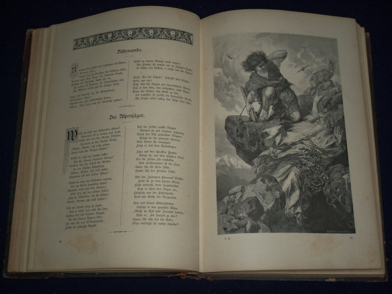 1877 SCHILLERS WERTE SET OF 2 VOLUMES - GERMAN - GREAT ILLUSTRATIONS - KD 2360