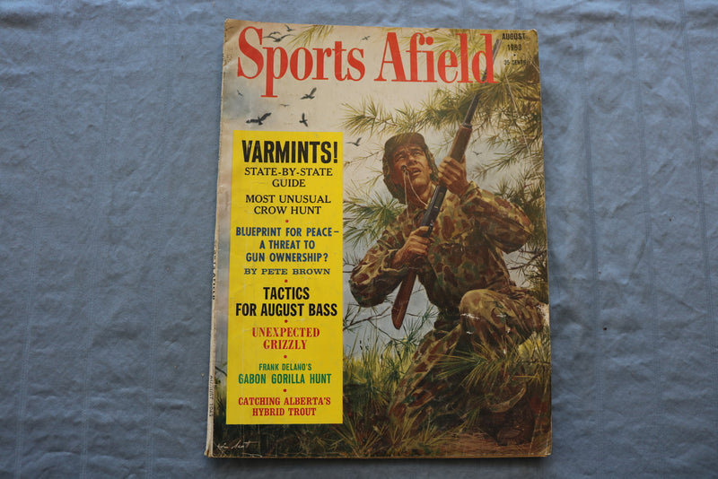 1963 AUGUST SPORTS AFIELD MAGAZINE - VARMINTS! COVER - SP 6175S