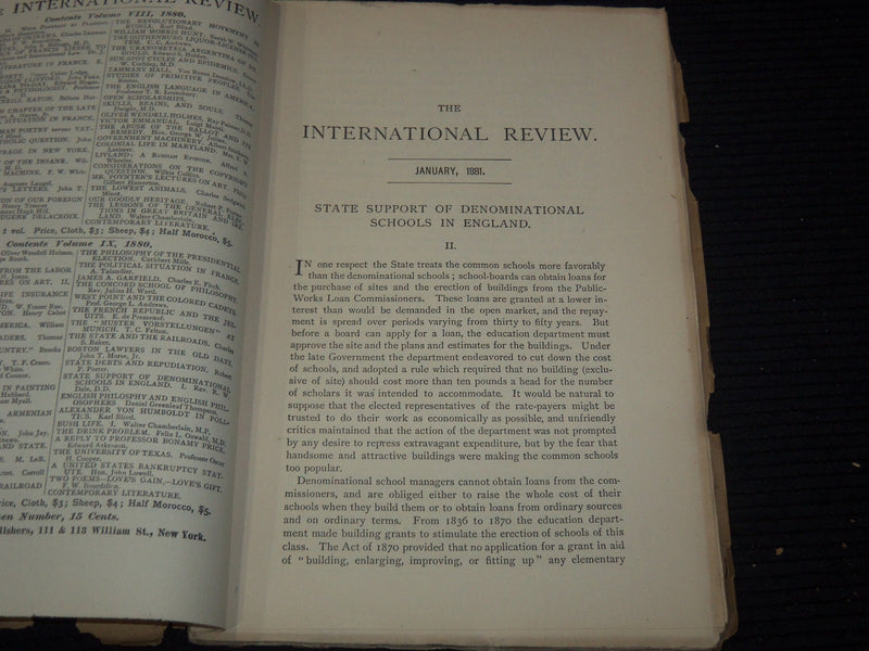 1881 THE INTERNATIONAL REVIEW MAGAZINE LOT OF 9 - GREAT ARTICLES - WR 866