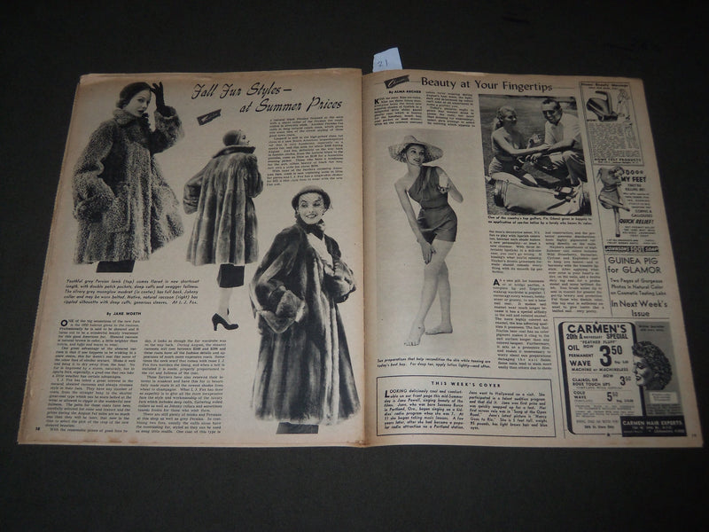 1950 JULY 30 SUNDAY MIRROR MAGAZINE SECTION - JANE POWELL COVER - J 3019