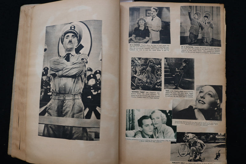 1930'S MOVIE STARS SCRAPBOOK - CHARLIE CHAPLIN - JAMES CAGNEY - E 24905