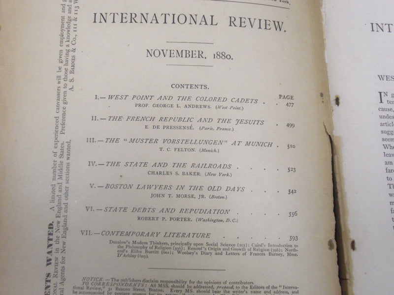 1879-1880 THE INTERNATIONAL REVIEW MAGAZINE LOT OF 21 - GREAT ARTICLES - O 1101
