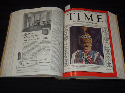1937 JAN-MAR TIME MAGAZINE BOUND VOLUME - GREAT COVERS - NICE ADS - KD 3806N