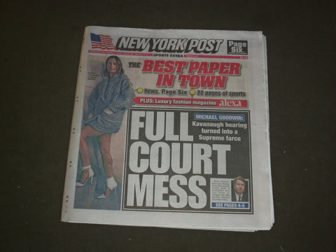 2018 SEPTEMBER 5 NEW YORK POST NEWSPAPER - BRETT KAVANAUGH HEARING FARCE