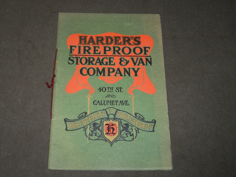 1900'S HARDER'S FIRE PROOF STORAGE & VAN COMPANY CATALOG - CHICAGO ILL - J 3476