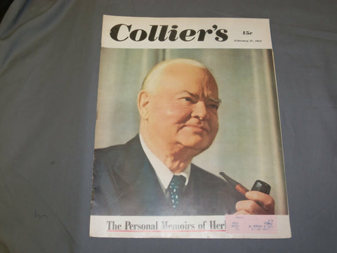 1951 FEB 17 COLLIER'S MAGAZINE - HERBERT HOOVER - COCA-COLA AD ON BACK - B 6428