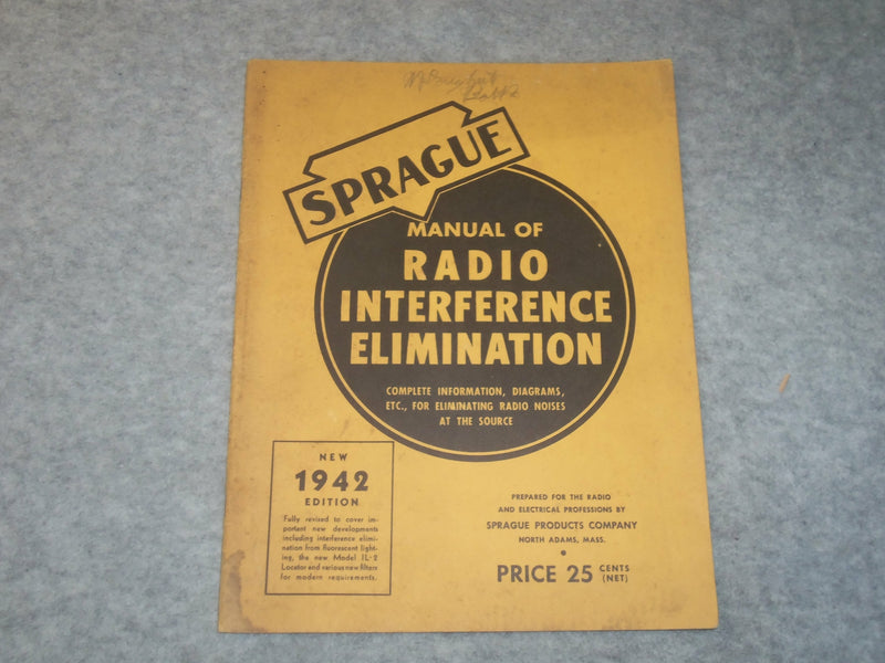 1942 SPRAGUERADIO INTERFERNCE ELIMATION MANUAL - J 6308