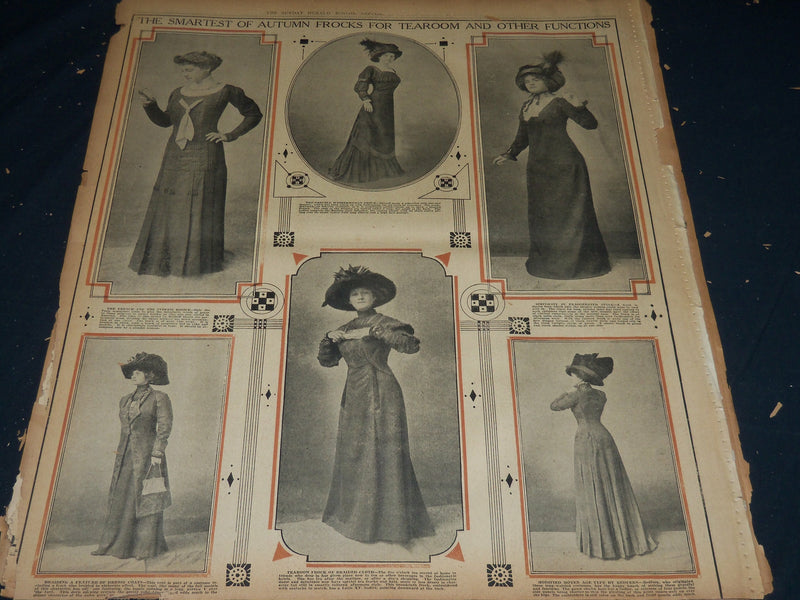 1909 THE BOSTON HERALD SUNDAY MAGAZINE SECTIONS LOT OF 21 - NICE PHOTOS - UP 94