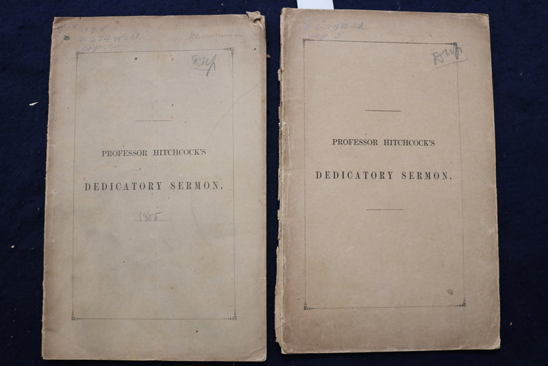 1855 BOWDOIN COLLEGE NEW CHAPEL DEDICATION SERMON SOFTCOVER LOT OF 2 - K 843