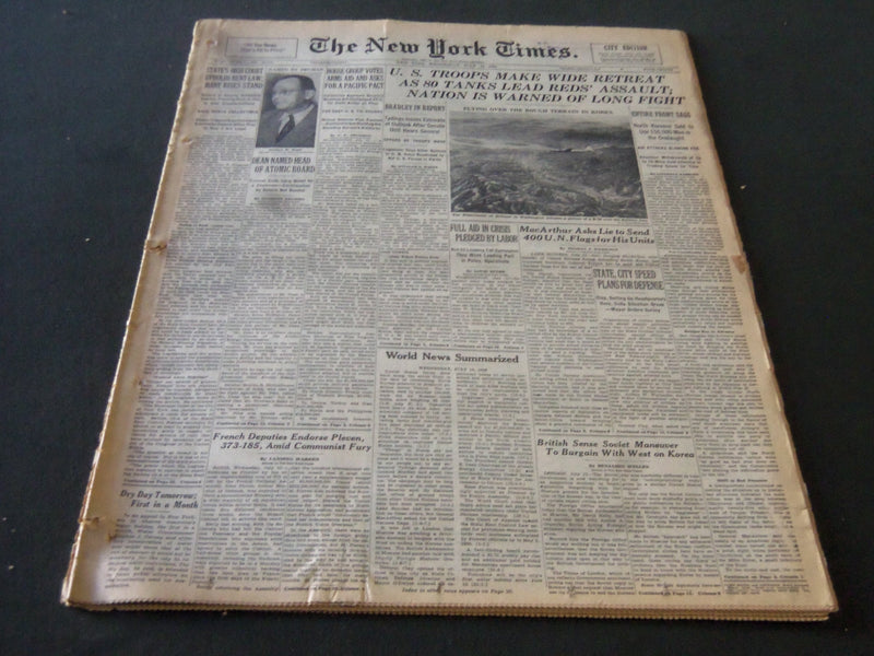 1950 JULY 12 NEW YORK TIMES - NATIONAL LEAGUE BEATS AMERICAN IN 14TH - NT 5996