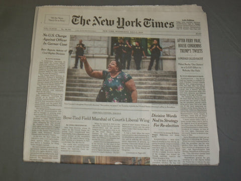 2019 JULY 17 NEW YORK TIMES - AFTER FIERY FRAY, HOUSE CONDEMNS TRUMP'S TWEETS