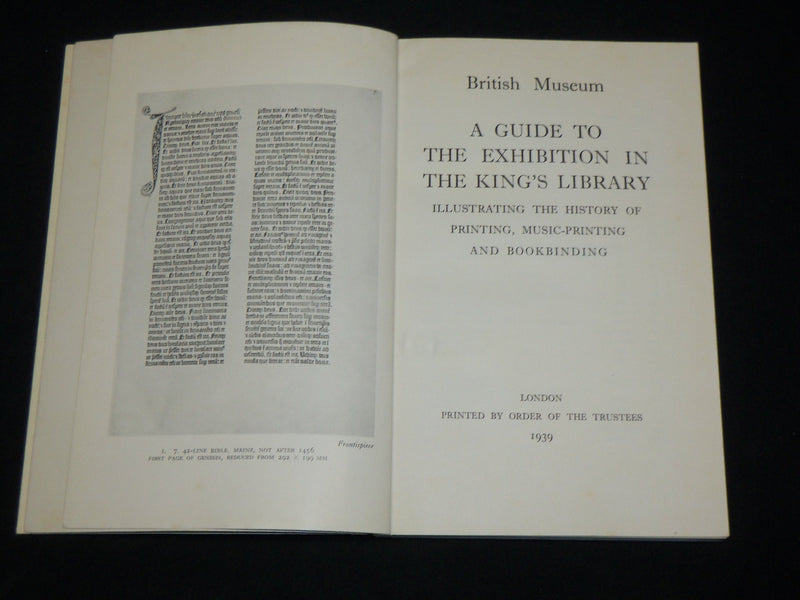 1939 THE KING'S LIBRARY EXHIBITION GUIDE - BRITISH MUSEUM - J 6516