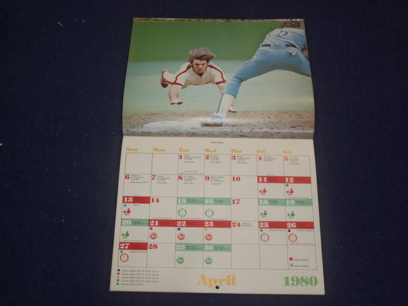 1980 PHILADELPHIA PHILLIES CALENDAR - PETE ROSE ILLUSTRATION ON COVER - ST 6808