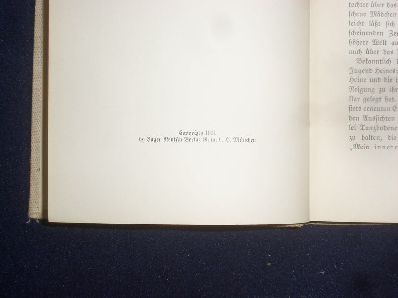 1911 HEINE UND DIE FRAU HARDCOVER BOOK - GERMAN TEXT - KD 8959