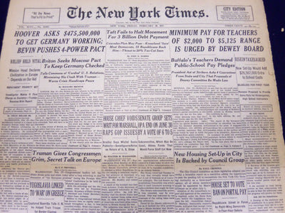 1947 FEB 28 NEW YORK TIMES - MINIMUM PAY FOR TEACHERS OF $2000 - NT 94