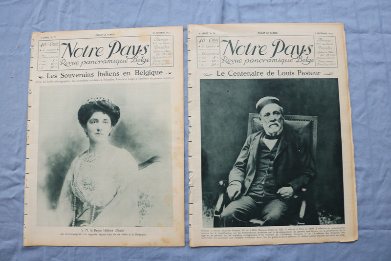 1922 NOTRE PAYS MAGAZINE - PASTEUR - FRENCH - LOT OF 8 - O 3853