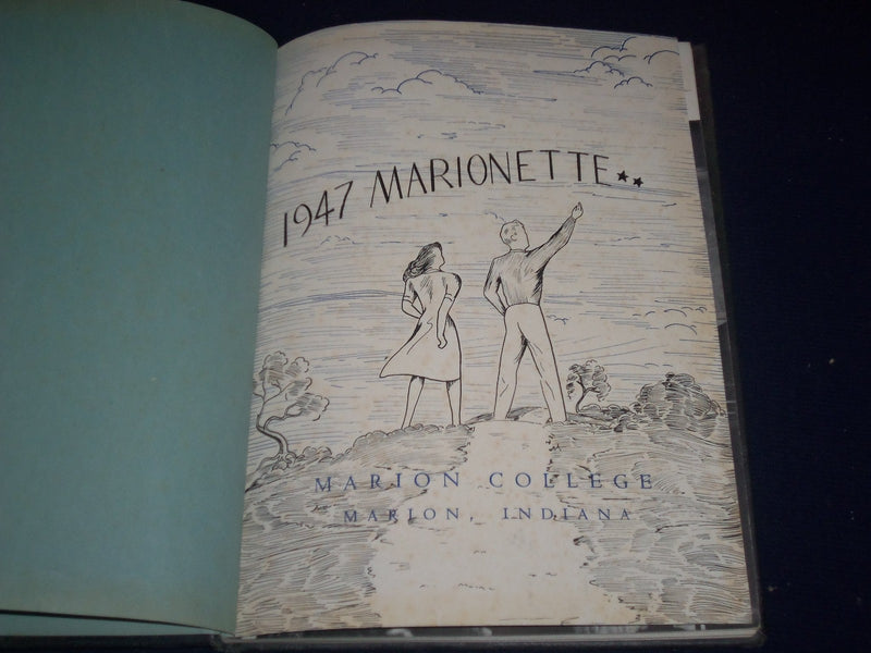 1947 MARIONETTE MARION COLLEGE YEARBOOK - INDIANA - GREAT PHOTOS - YB 482