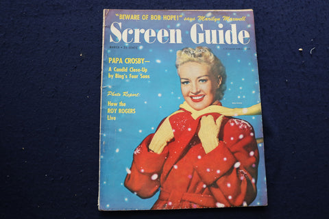 1951 MARCH SCREEN GUIDE MAGAZINE - BETTY GRABLE COVER - E 9161