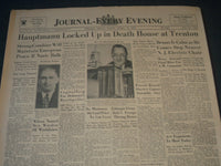 1935 FEBRUARY 16 WILMINGTON JOURNAL NEWSPAPER - HAUPTMANN LOCKED UP - NT 7290