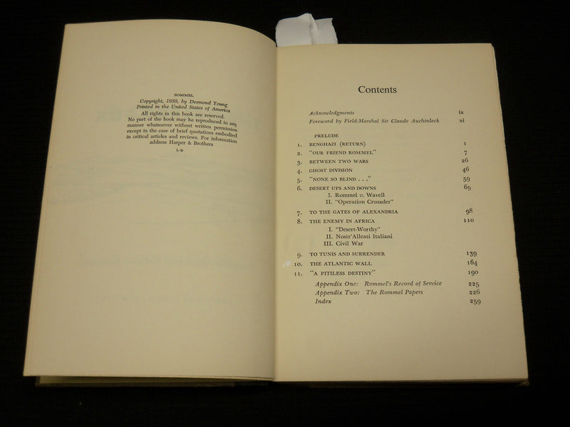 1950 ROMMEL THE DESERT FOX HARDCOVER BOOK BY DESMOND YOUNG - KD 7532