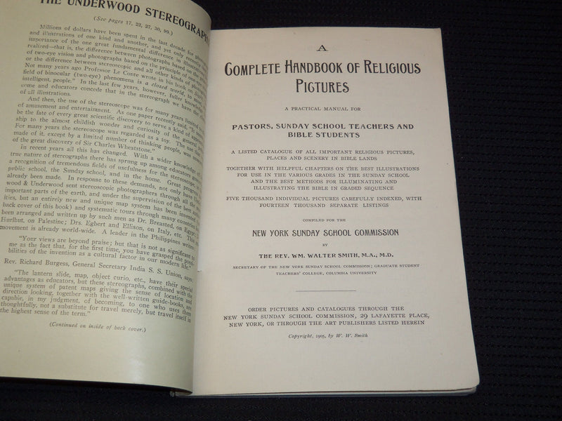 1905 A COMPLETE HANDBOOK OF RELIGIOUS PICTURES MANUAL - J 7983