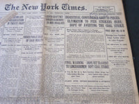1919 OCTOBER 24 NEW YORK TIMES - INDUSTRIAL CONFERENCE GOES TO PIECES - NT 6192