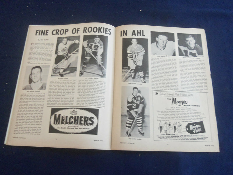 1958 MARCH HOCKEY PICTORIAL MAGAZINE - EDDIE CHADWICK COVER - ST 200I