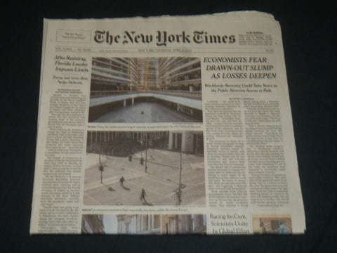 2020 APRIL 2 NEW YORK TIMES - ECONOMISTS FEAR DRAWN-OUT SLUMP AS LOSSES DEEPEN