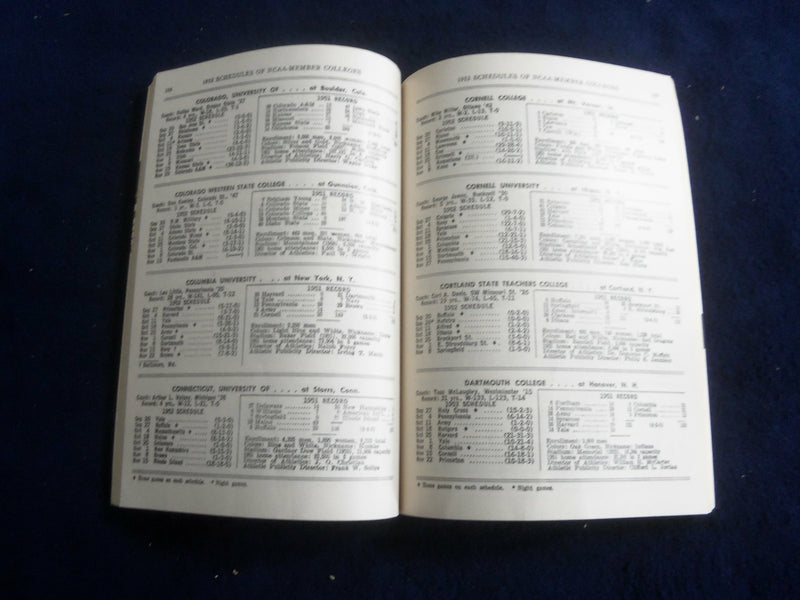 1952 OFFICIAL COLLEGIATE FOOTBALL RECORD BOOK - JOHN LATTNER COVER - SP 7492R