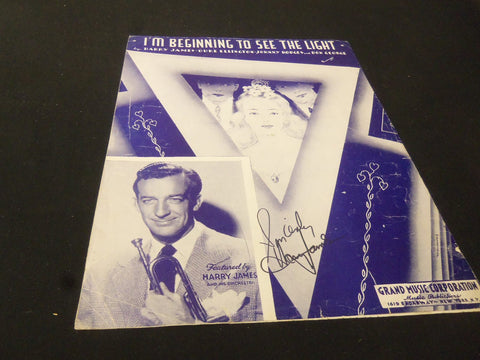 HARRY JAMES I'M BEGINNING TO SEE THE LIGHT AUTOGRAPHED SHEET MUSIC - AM 27