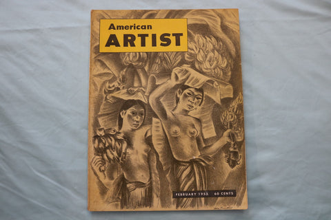 1953 FEBRUARY AMERICAN ARTIST MAGAZINE - A GREAT ILLUSTRATION COVER - E 26585