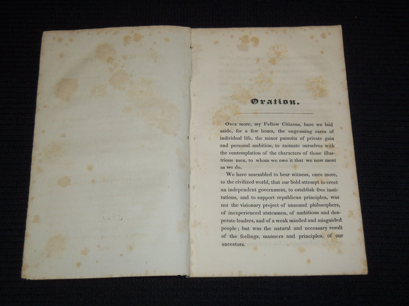 1827 AMERICAN INDEPENDENCE ORATION BY WILLIAM MASON - CITY OF BOSTON - J 7533