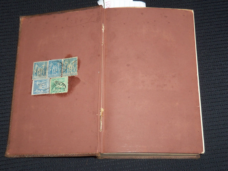 1863 THE EVERY DAY PHILOSOPHER VOLUME - EARLY POSTAGE STAMPS INSIDE - KD 6132L