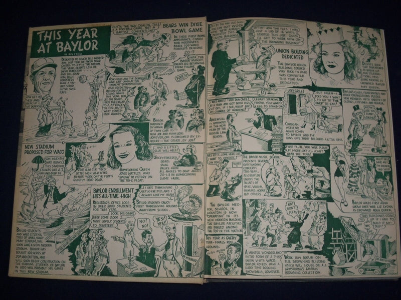 1949 THE ROUND-UP BAYLOR UNIVERSITY YEARBOOK - WACO TX - GREAT PHOTOS - YB 855