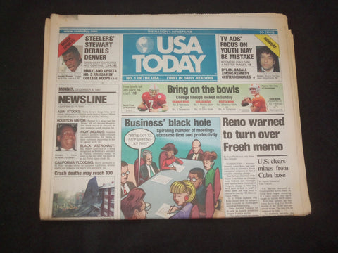 1997 DEC 8 USA TODAY NEWSPAPER - RENO WARNED TO TURN OVER FREEH MEMO - NP 7889