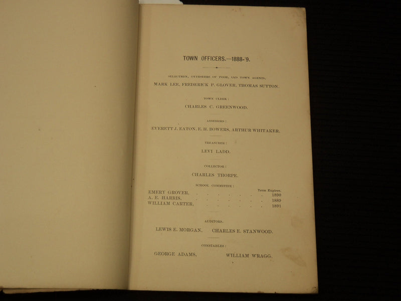 1888 TOWN OF NEEDHAM AUDITOR'S REPORT - RECEIPTS & EXPENDITURES - K 2703