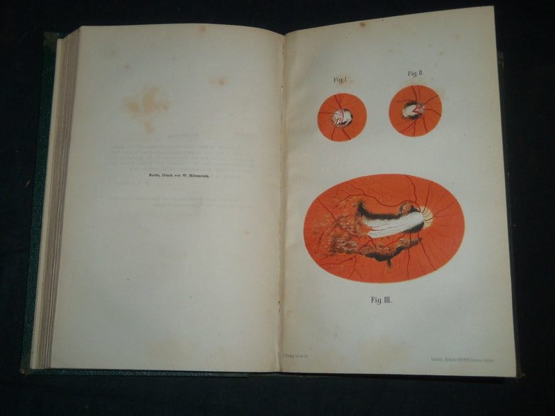 1864-1876 ARCHIV FUR OPHTHALMOLOGIE BOUND VOLUME LOT OF 11 - GERMAN - R 953