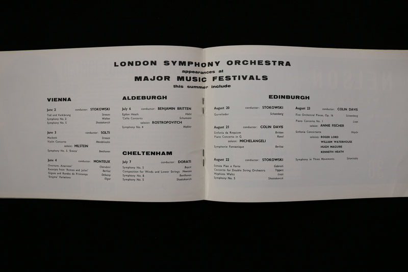 1961 MAY 5 & 22 LONDON SYMPHONY ORCHESTRA PROGRAMS - LOT OF 2 - K 1911