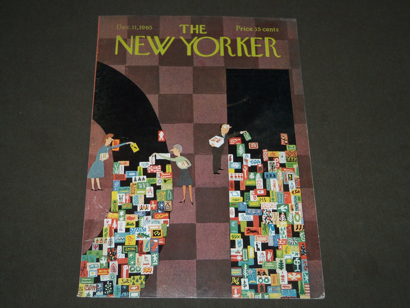 1965 DECEMBER 11 NEW YORKER MAGAZINE FRONT COVER ONLY - GREAT ART FOR FRAMING