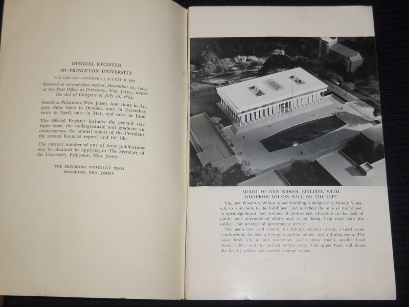 1962-1967 PRINCETON UNIVERSITY GRADUATE PROGRAM DIRECTORIES LOT OF 5 - J 9905