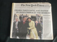 2009 JANUARY 21 NEW YORK TIMES NEWSPAPER BARACK OBAMA TAKES SWORN IN - NP 727