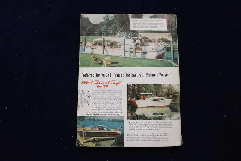 1958 JANUARY MOTOR BOATING MAGAZINE - THE SHOW NUMBER COVER - E 11707