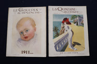 1911 LE GAULOIS DU DIMANCHE ILLUSTRATED MAGAZINE - FRENCH - LOT OF 8 - O 3617