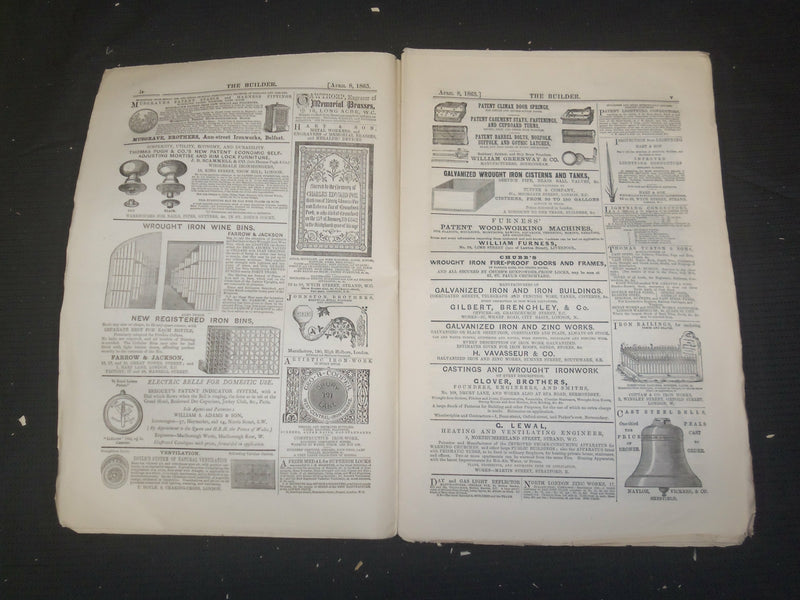 1865 APRIL 8 THE BUILDER ARCHITECT MAGAZINE - ILLUSTRATIONS - ST 415J