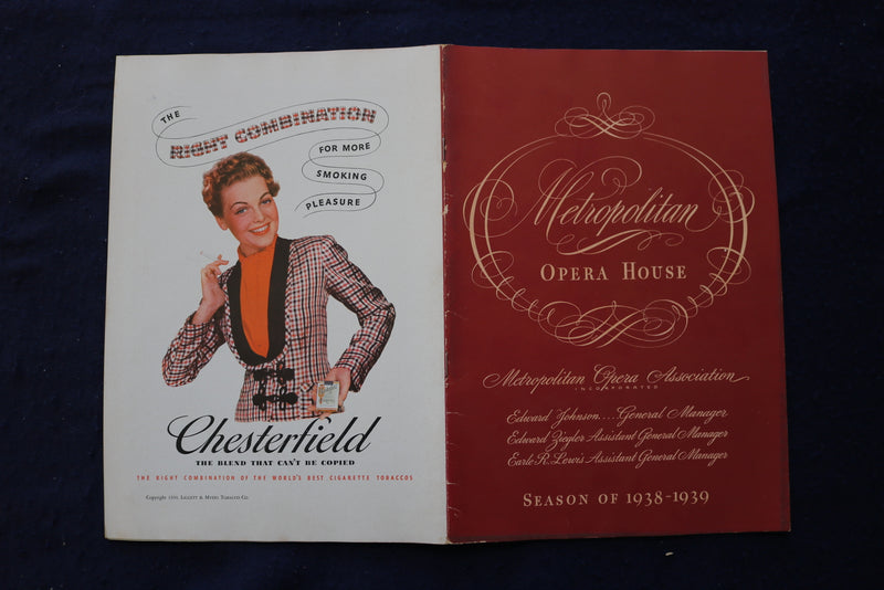 1939-1942 METROPOLITAN OPERA HOUSE PROGRAMS - LOT OF 5 - K 1700
